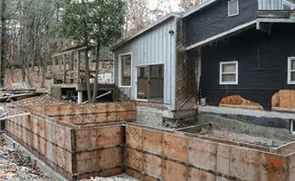Prepared site with foundation forms for home remodeling and addition project in Pembroke Pines, FL